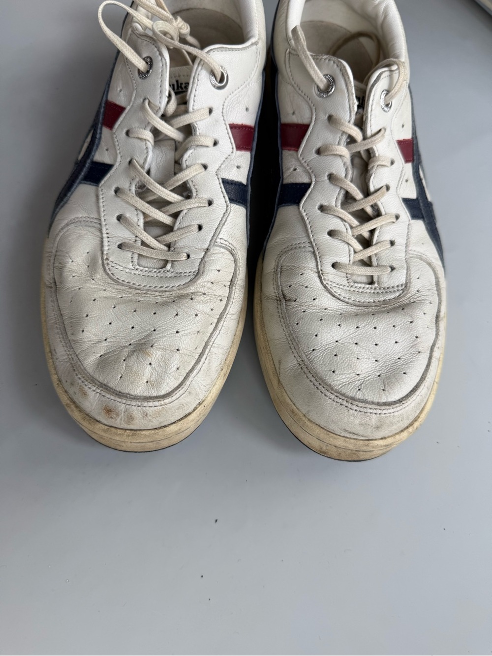 Onitsuka Tiger GSM SD Unisex Leather Sneakers Cream Navy Red EU 39 Women 7.5 - Picture 5 of 10